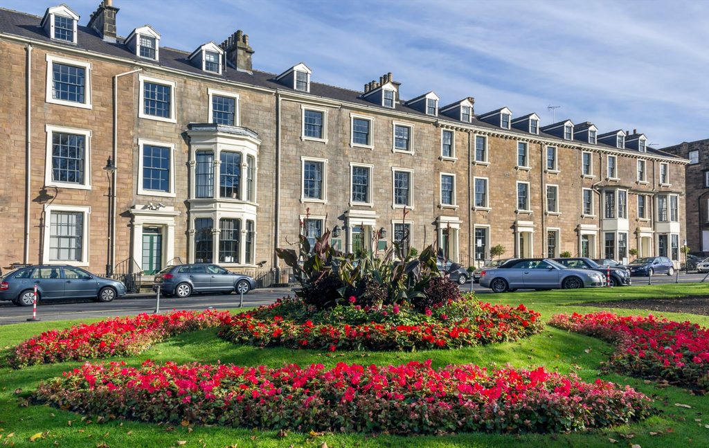 Row of terraced houses in Harrogate, Yorkshire